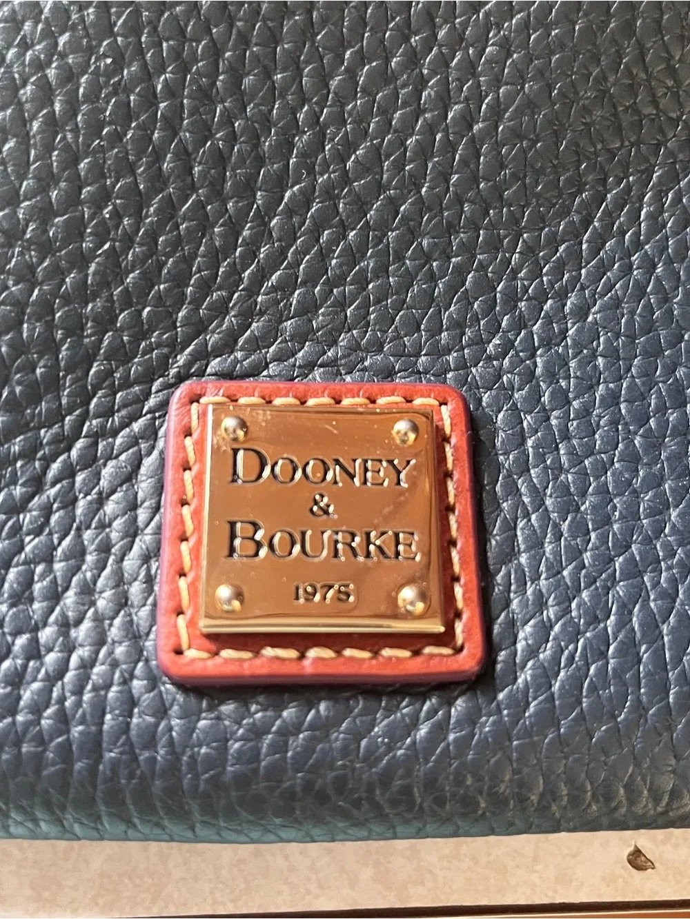 Dooney & Bourke Triple Zip Pebbled Leather Crossbody - Navy Blue VGUC